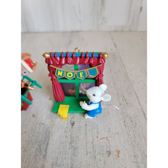 Vintage wine cellar Noel mouse ornament Xmas set - Picture 2 of 5